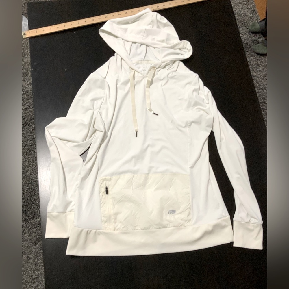 COPY - Marika Tek dry-wik performance hoodie:-white. Size L